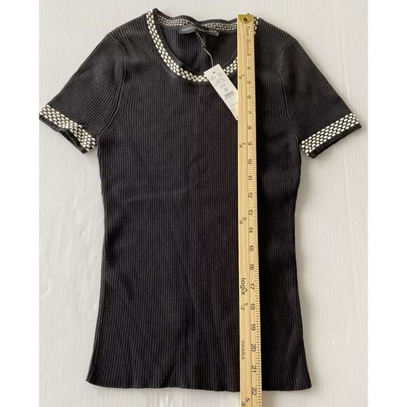 White House Black Market Women's Short Sleeve Shirt Size S/P Cable Knit - Picture 6 of 10